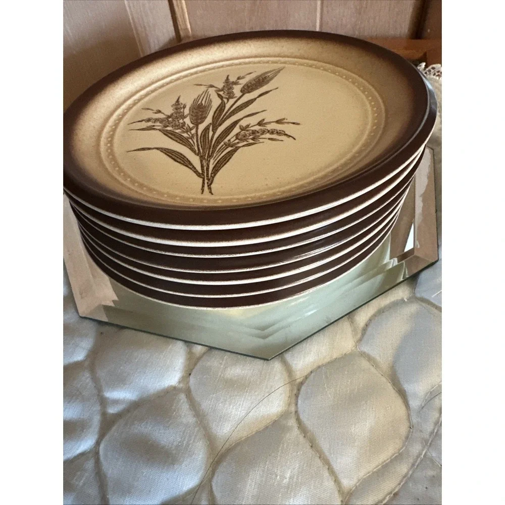 7 Vintage Arita Country‎ Kitchen Honey Wheat Salad/dessert Plates 7.5 Inches
